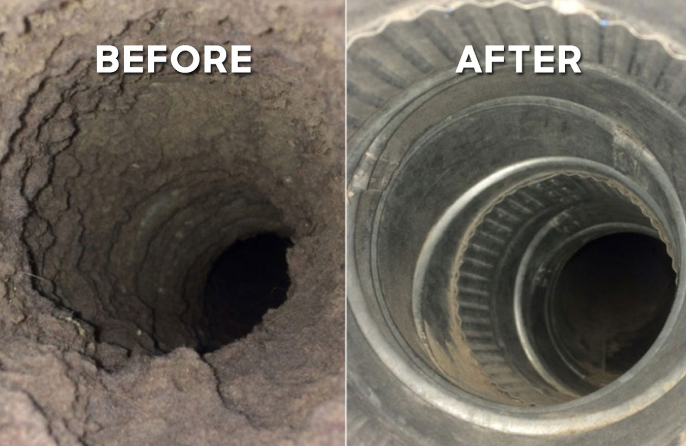 Dryer Vent before and after
